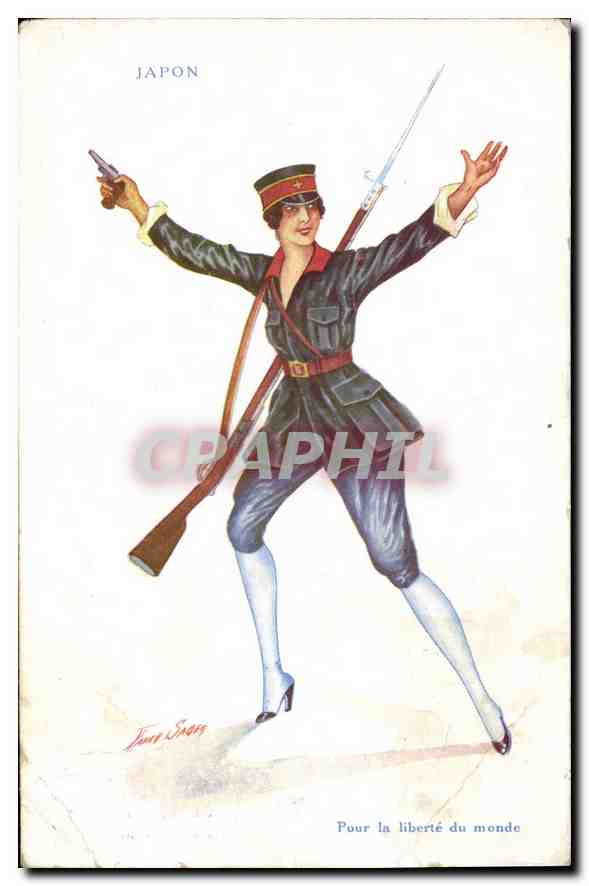 CPA Japon Pour la liberte du monde Militaria