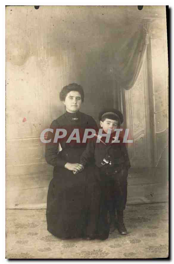CARTE PHOTO Femme Enfant