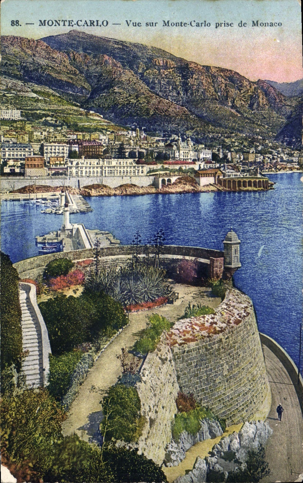 Monte-Carlo — Vue sur Monte-Carlo prise de Monaco — Éditeur : C. P. A. (n° 88)