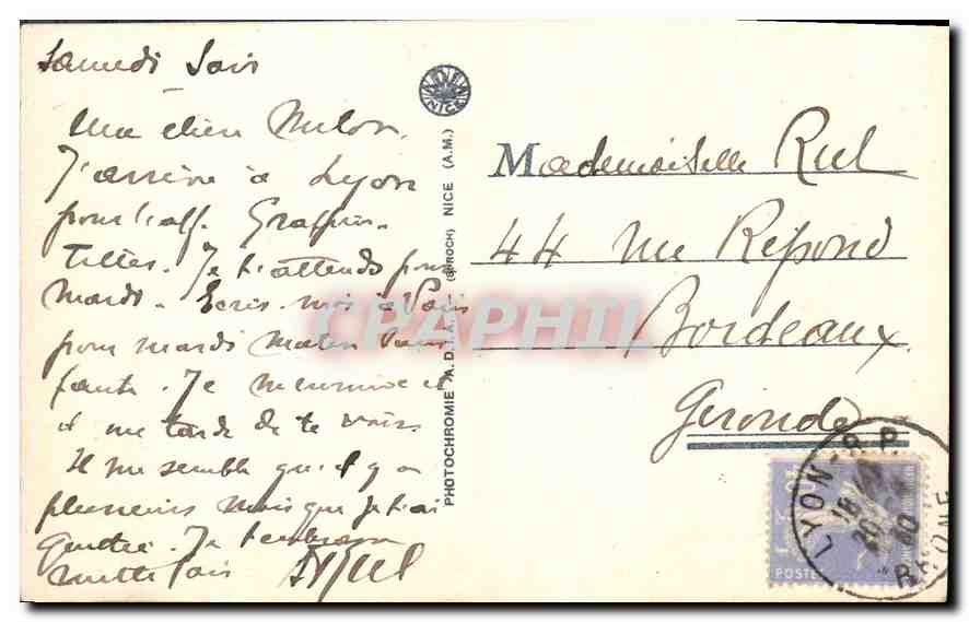 CPA Nice Le Casino et le Jardin Albert 1er — Rückseite