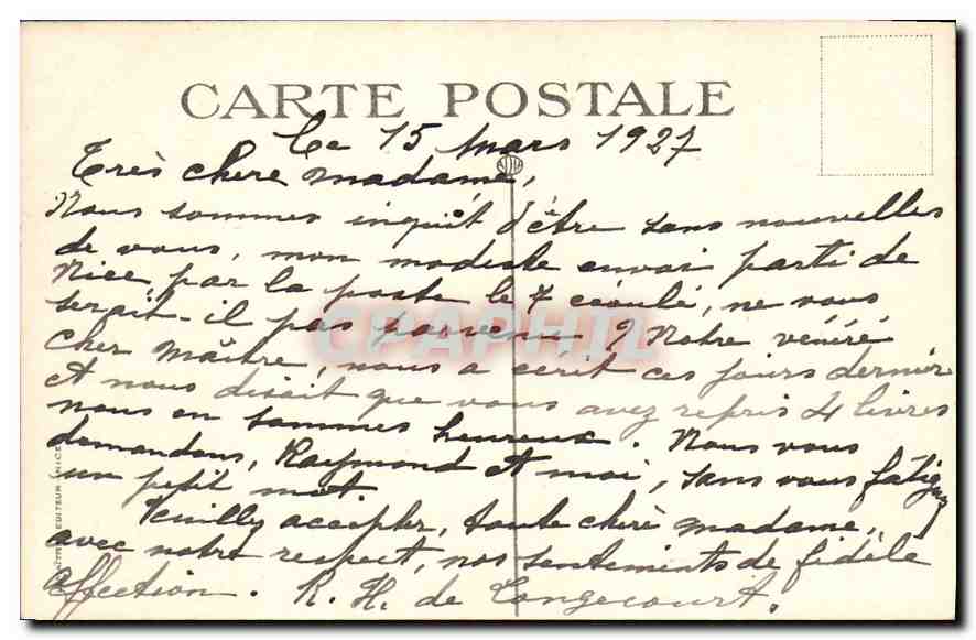 CPA Nice Le Chateau et l'entree du Port  — Rückseite
