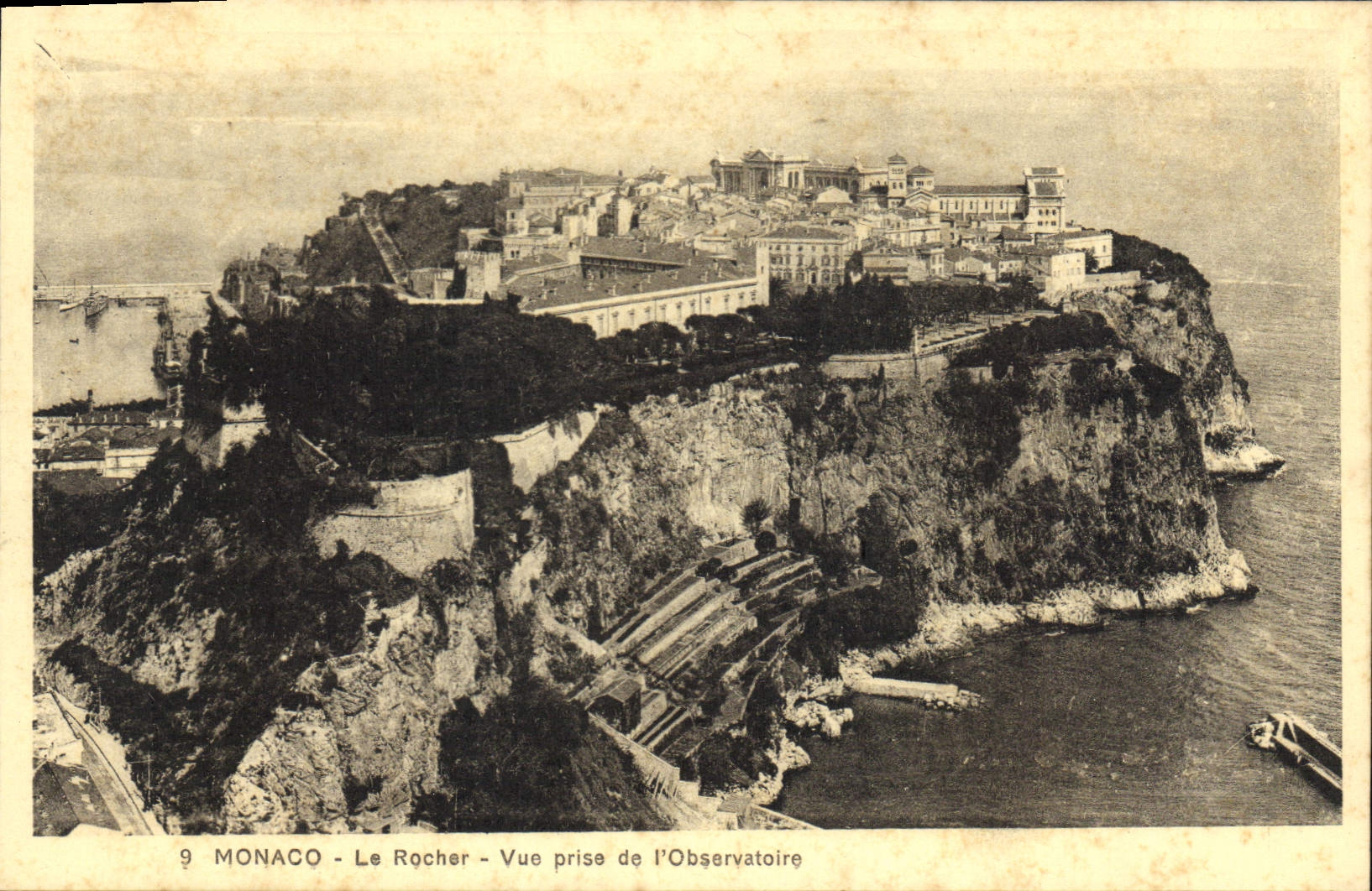 Monaco - Le Rocher - Vue prise de l'Observatoire
