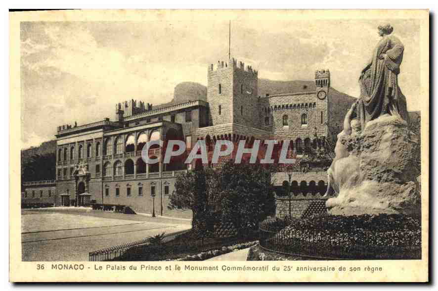 CPA Monaco Le Palais du prince et le Monument Commemoratil 