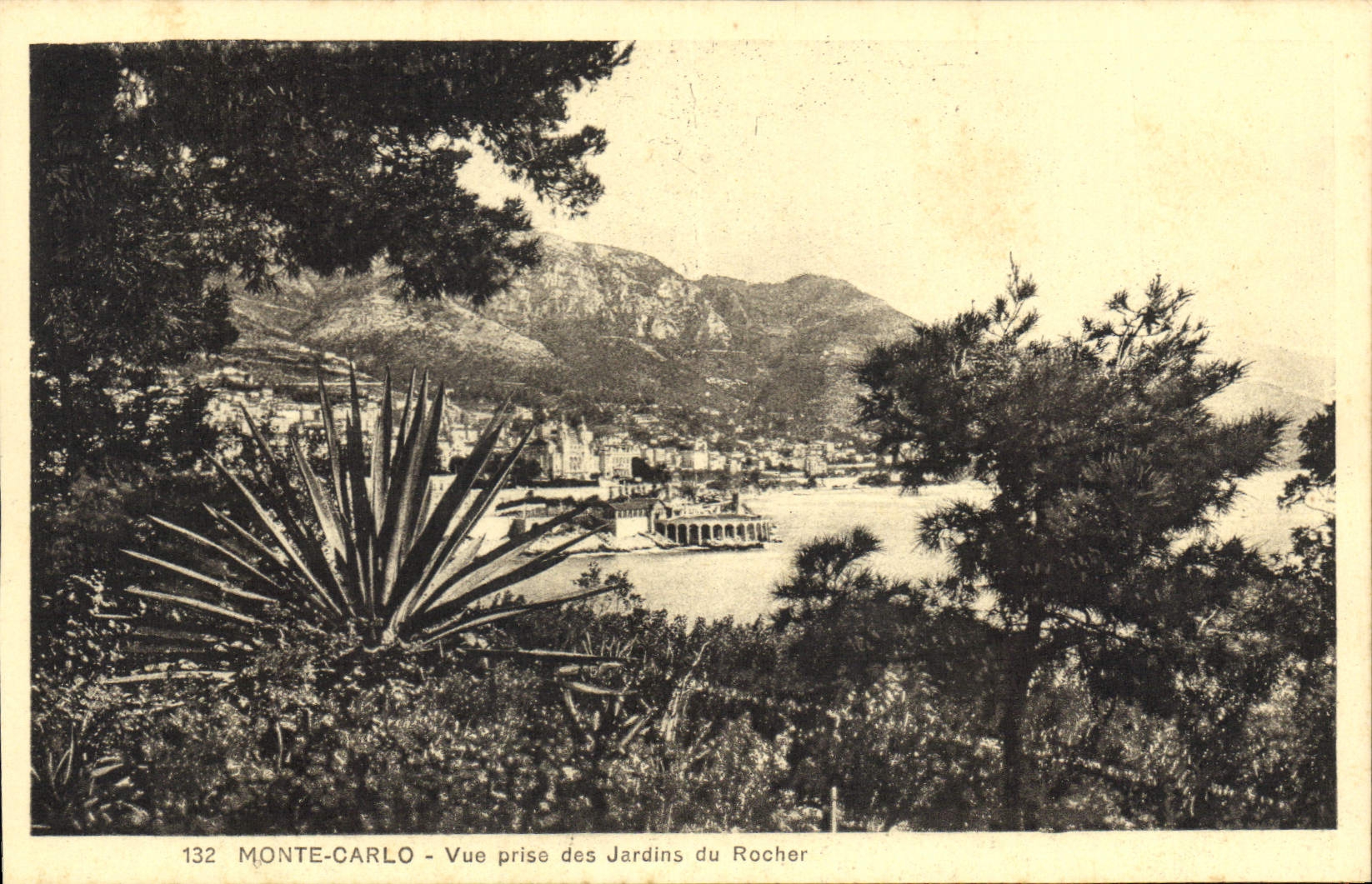 Monte-Carlo — Vue prise des Jardins du Rocher — Édition Madame Gouga