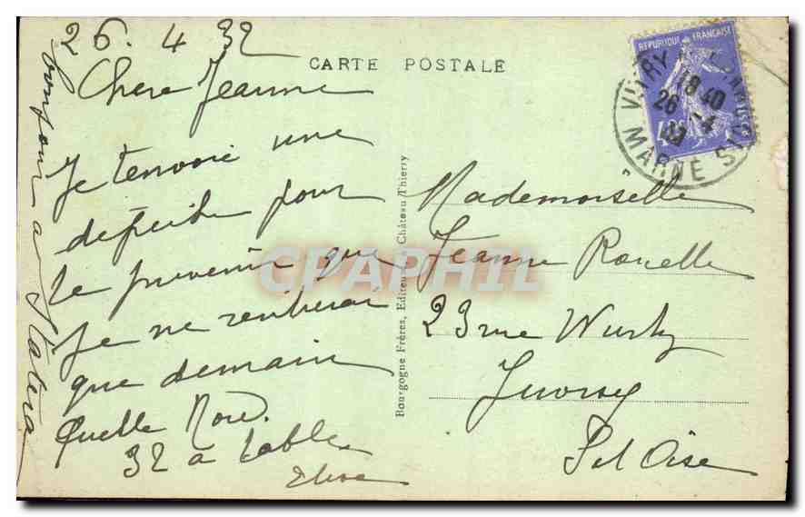CPA Vitry le Francois Marne Hotel de Ville  — Verso