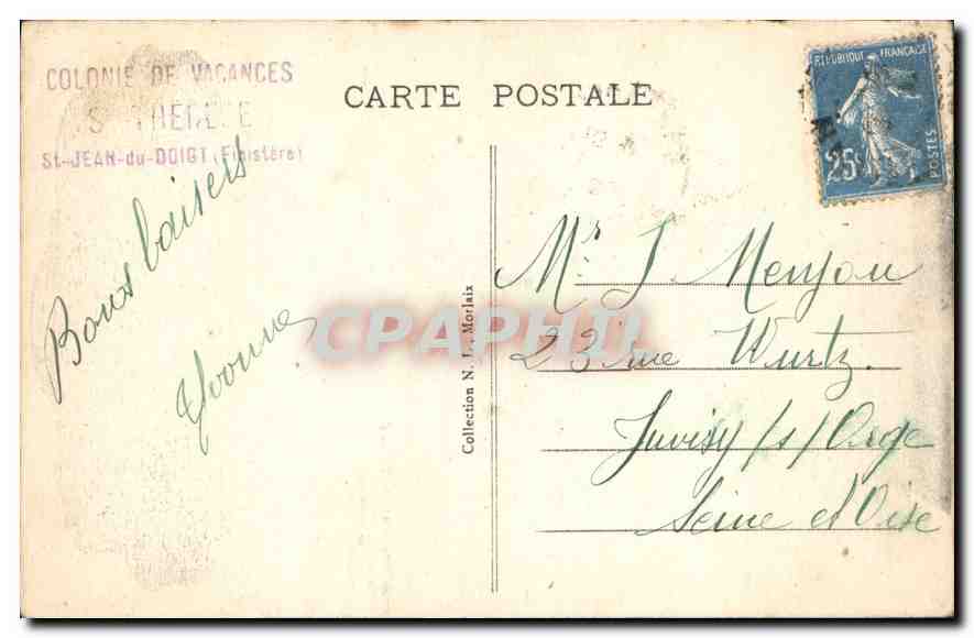 CPA St Jean du Doigt Finistere Le Grand Calise  — Rückseite