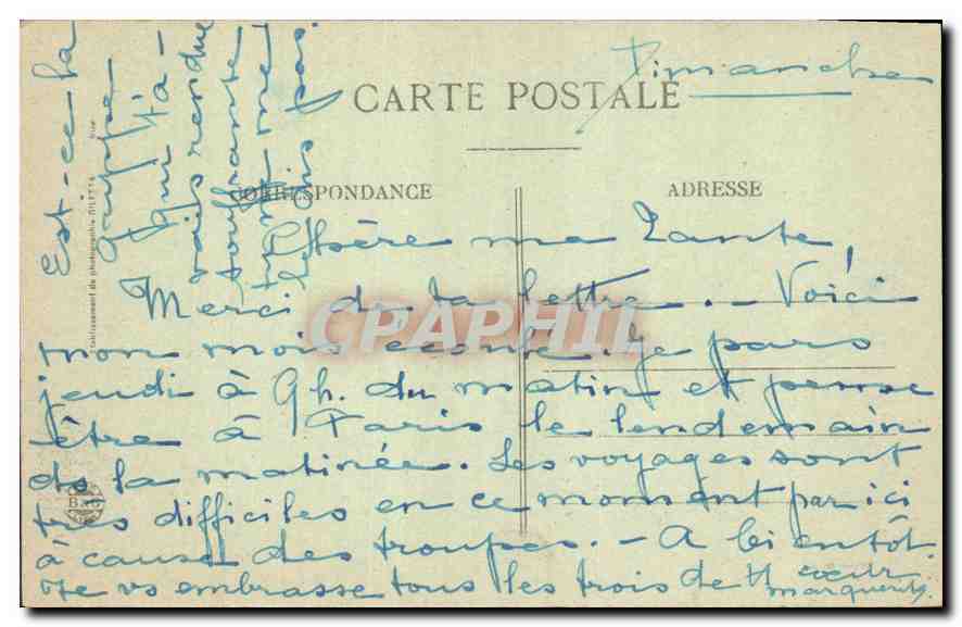 CANNES — Berge des Estérel — Unbekannter Verlag, Seriennummer 535 — Rückseite