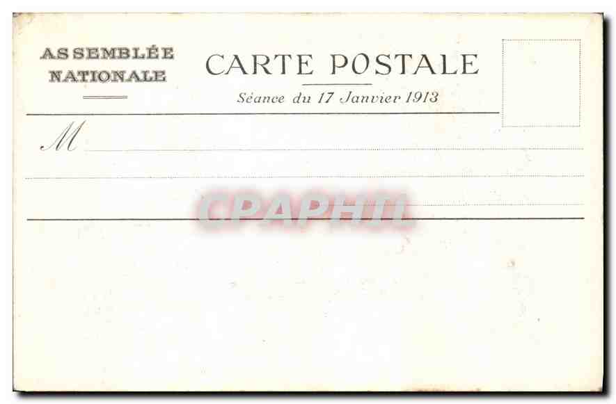 CPA Assemble Nationale Salle a manger du President de la Chambre des Deputes  — Rückseite