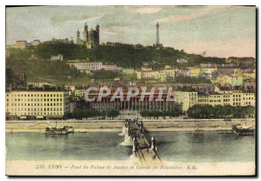 CPA Lyon Pont du Palais de Justice et Coteau de Fourviere 