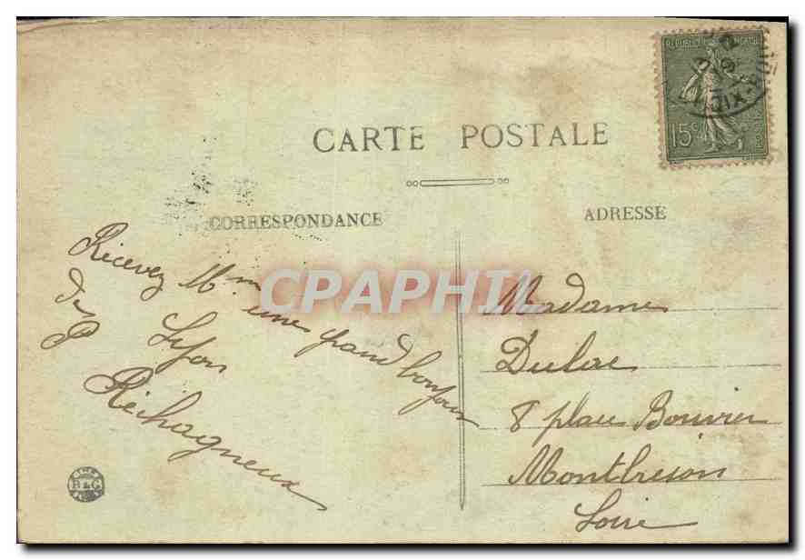 CPA Lyon Pont du Palais de Justice et Coteau de Fourviere  — Verso