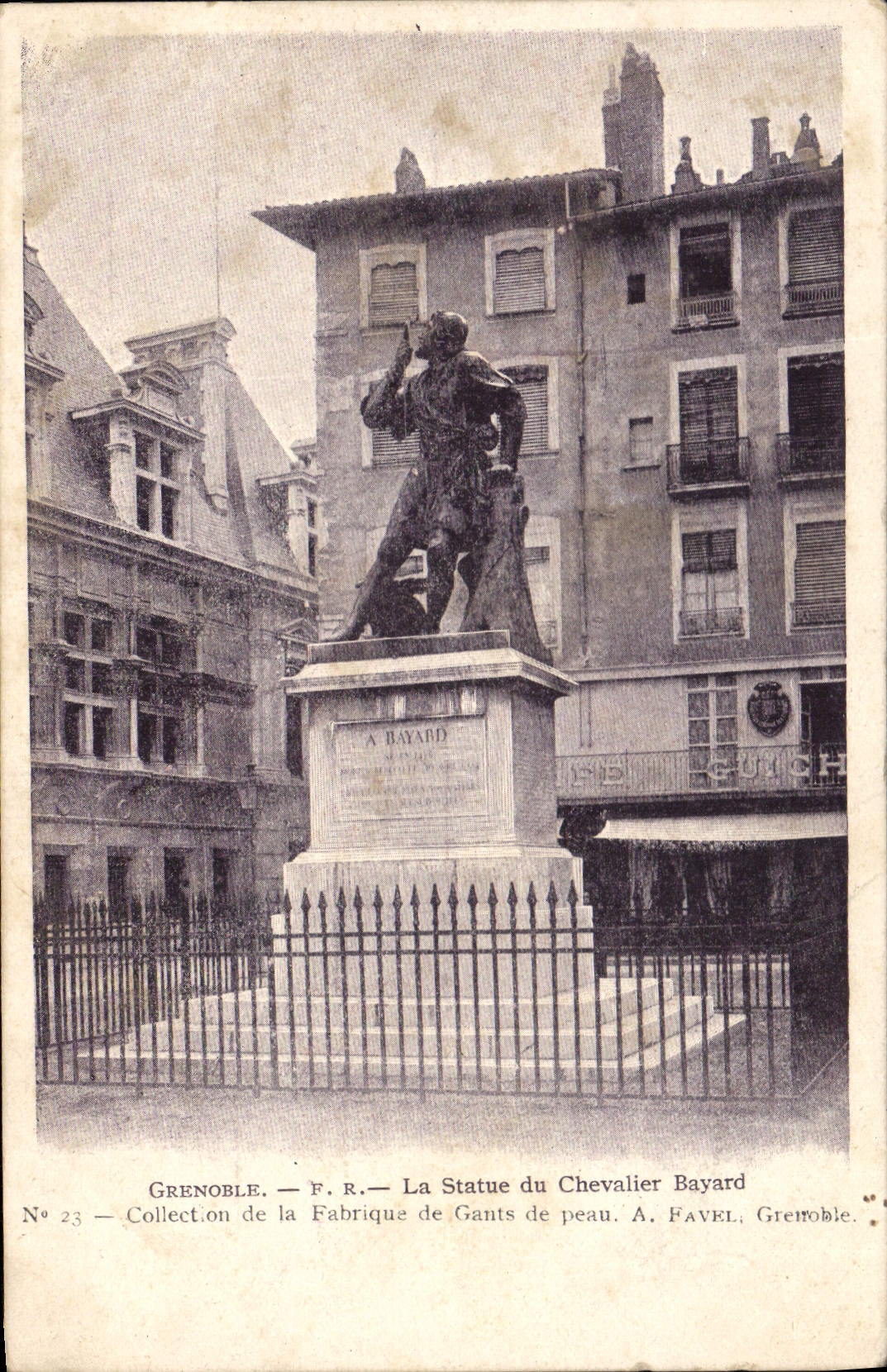 Grenoble — Statue of Sir Bayard — A. Favel, Grenoble, No. 23
