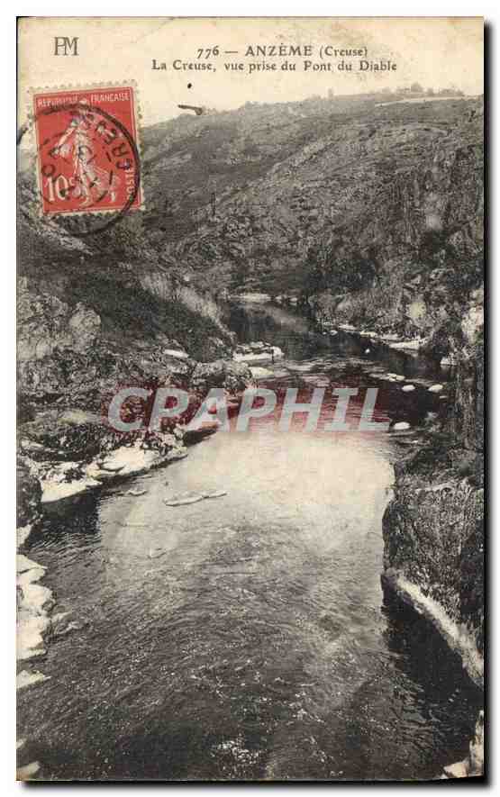 Anzême (Creuse) — vue prise du Pont du Diable — éditeur PM, n° 776