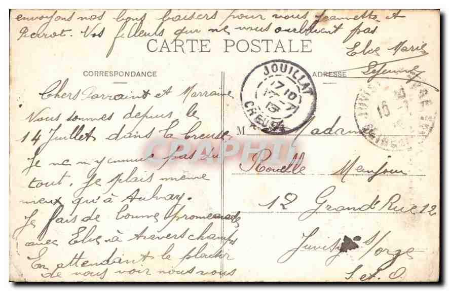Anzême (Creuse) — vue prise du Pont du Diable — éditeur PM, n° 776 — Verso