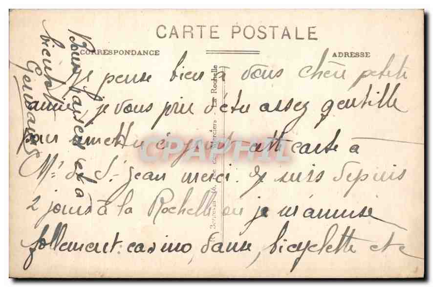 CPA La Rochelle Plage Sands  — Verso
