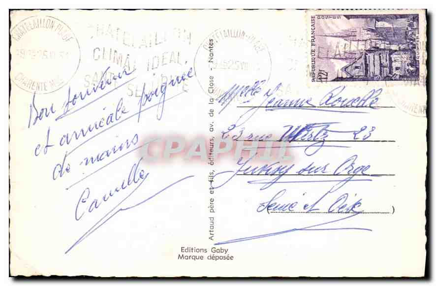 CPA La Rochelle Ch Marit Panorama du Port Bateaux — Rückseite