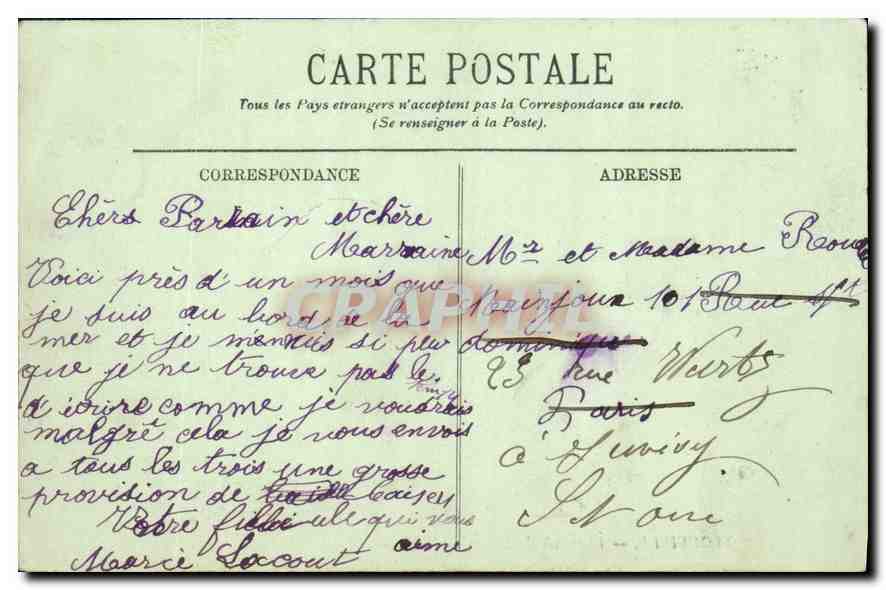 CPA Trouville L'Arrivee du Bateau du Havre Bateaux — Verso