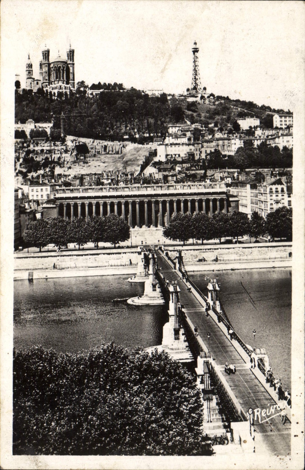 Lyon — Bridge of the Palace of Justice over the Saône and Fourvière Hill — X. Goutagny, publisher.