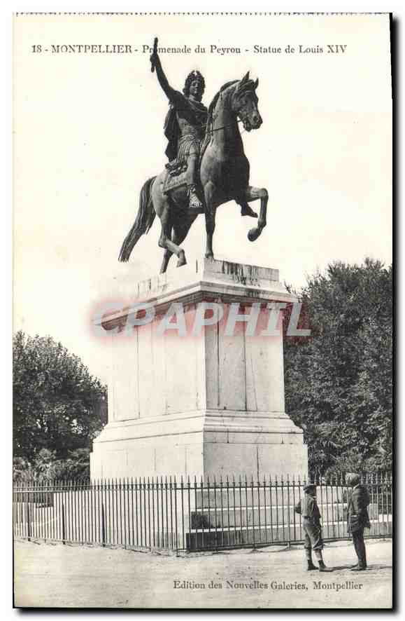 CPA Montpellier Promenade du Peyron Statue de Louis XIV 