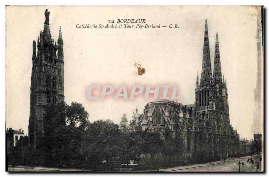 CPA Bordeaux Cathedrale St Andre et Tour Pey Berland 