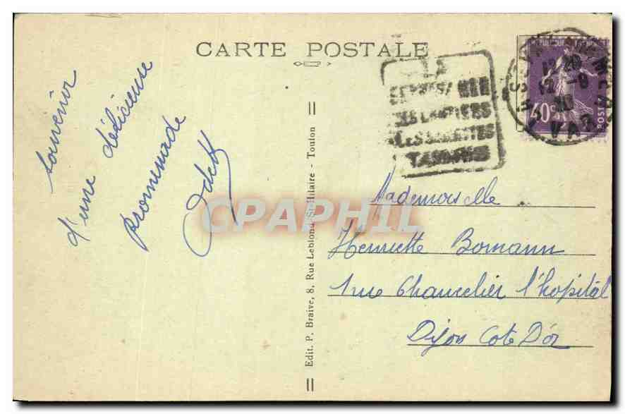 CPA Toulon Le Port  — Verso