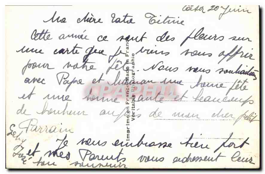 CPA Fantaisie Fleurs — Back