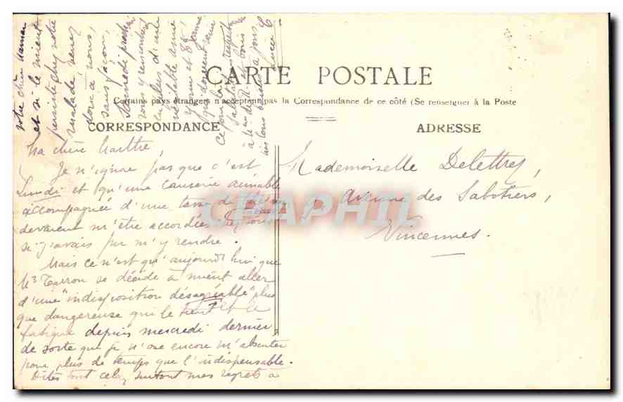 CPA Paris  — Rückseite