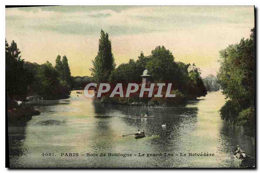 CPA Paris Bois de Boulogne Le grand Lac Le Belvedere 