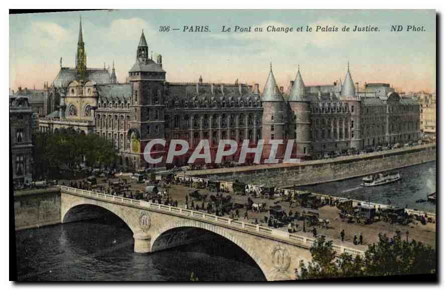 CPA Paris Le Pont au Change et le Palais de Justice 