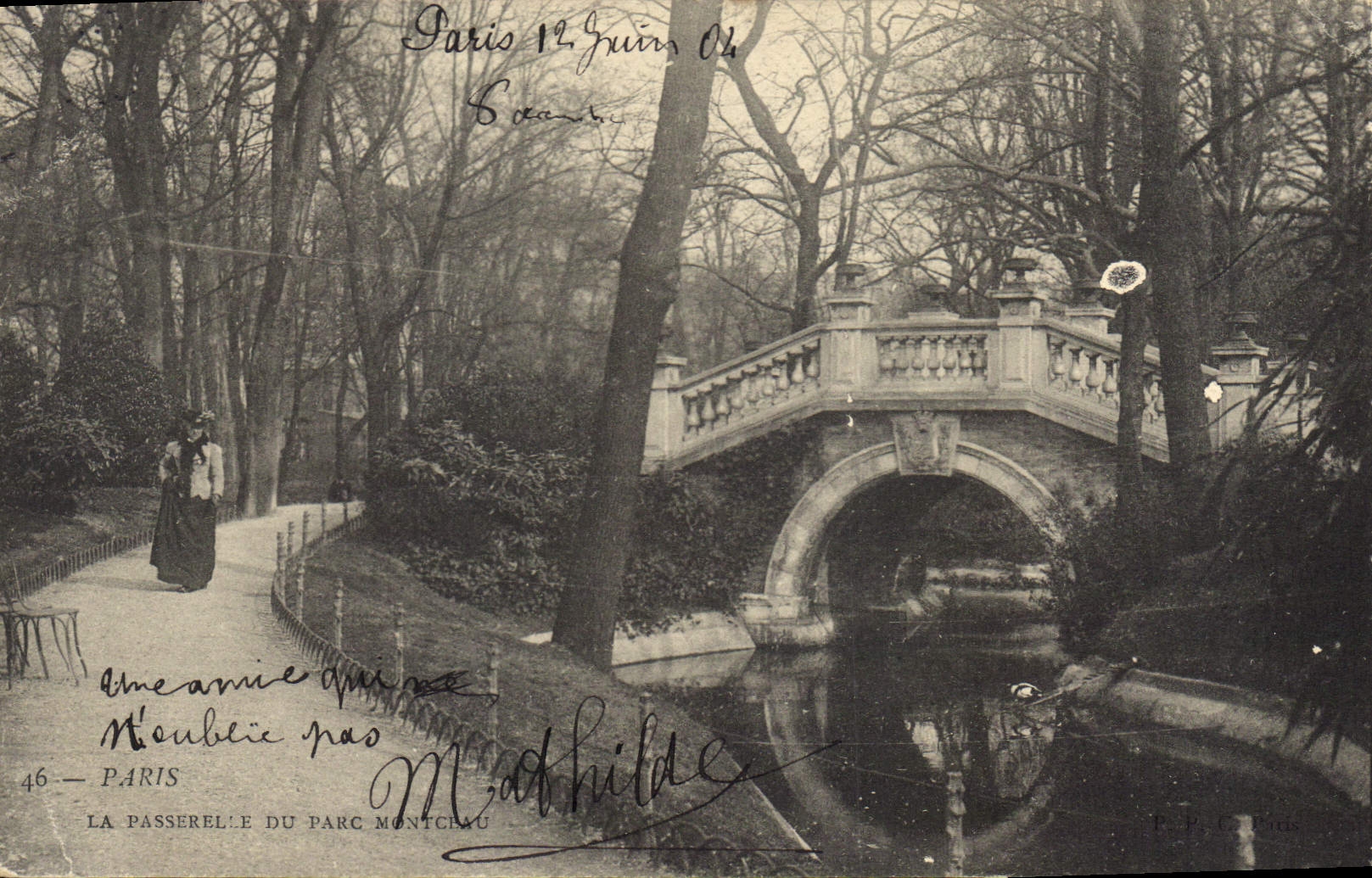 CPA Paris La Passerelle du Parc Montchau 