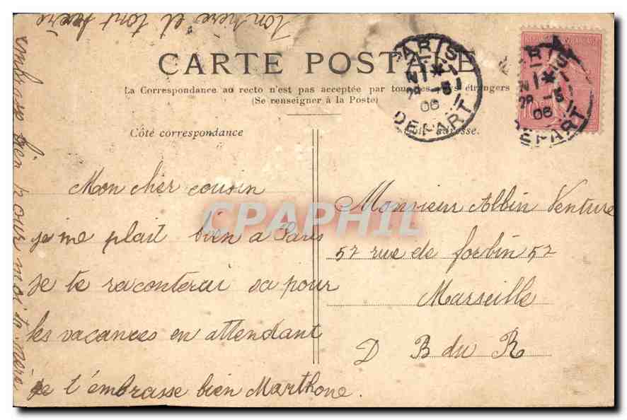 CPA Paris Avenue du Bois de Boulogne  — Rückseite