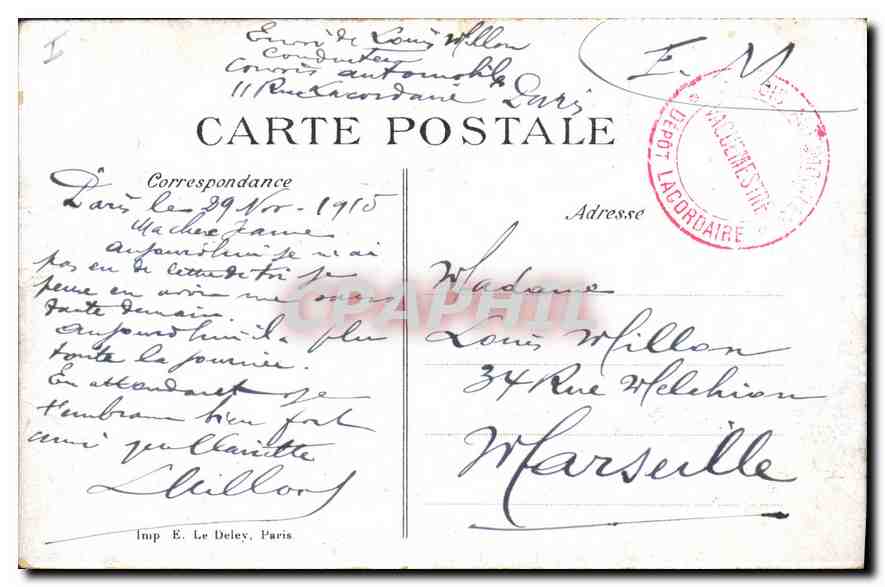 CPA Paris La Bourse  — Verso
