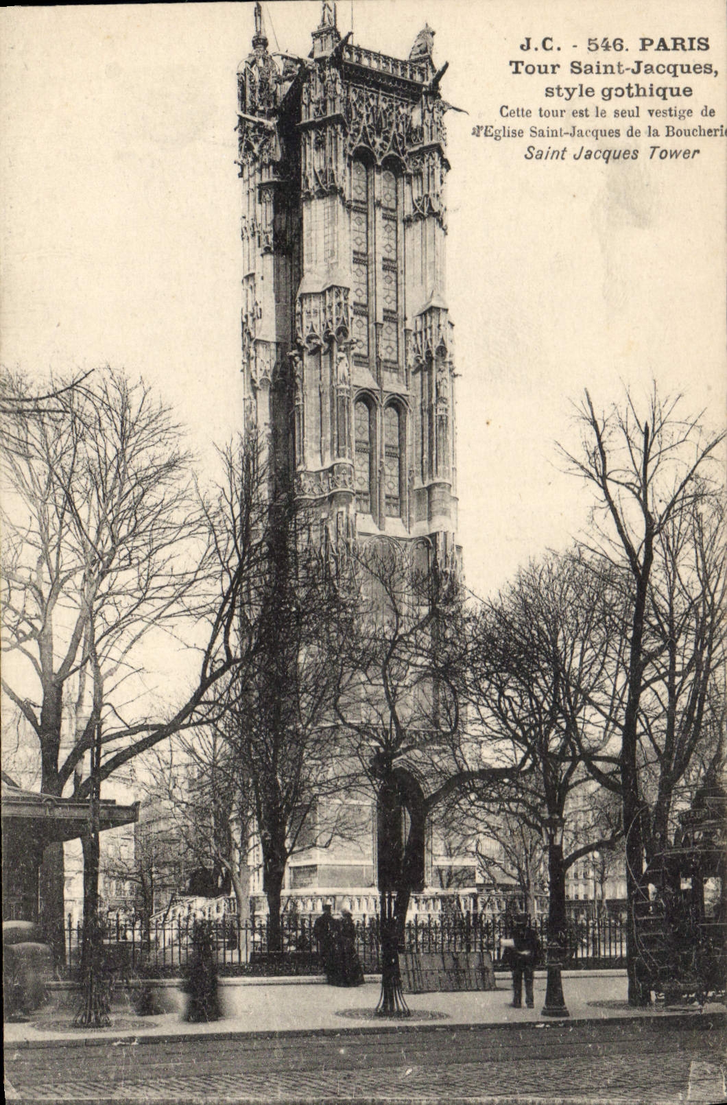CPA Paris Tour Saint Jacques style gothique 