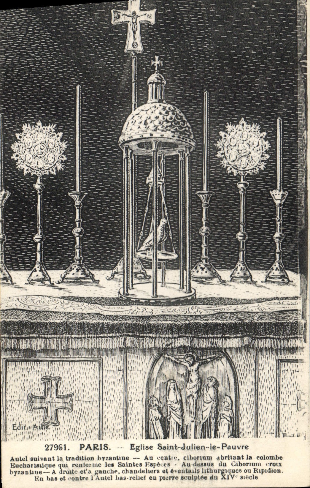 CPA Paris Eglise Saint Julien le Pauvre Autel auivant la tradition byzantiue 