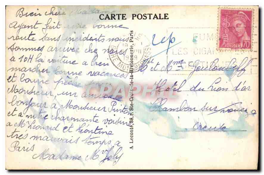 CPA Paris La Madeleine  — Verso