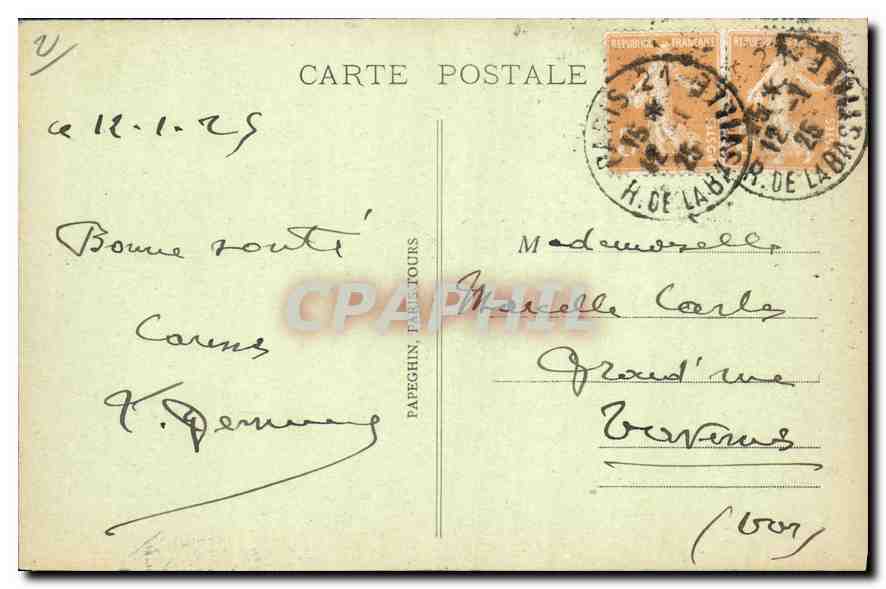 CPA Paris L'Hotel de Ville  — Rückseite