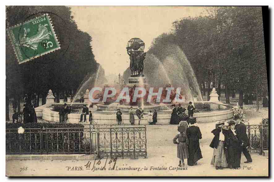 CPA Paris Jardin du Luxembourg la Fontaine Carpeaux 