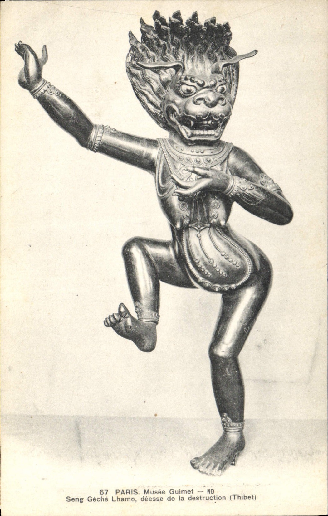 CPA Paris Musee Guimet Seng Geche Lhamo deesse de la destruction Thibet Tibet