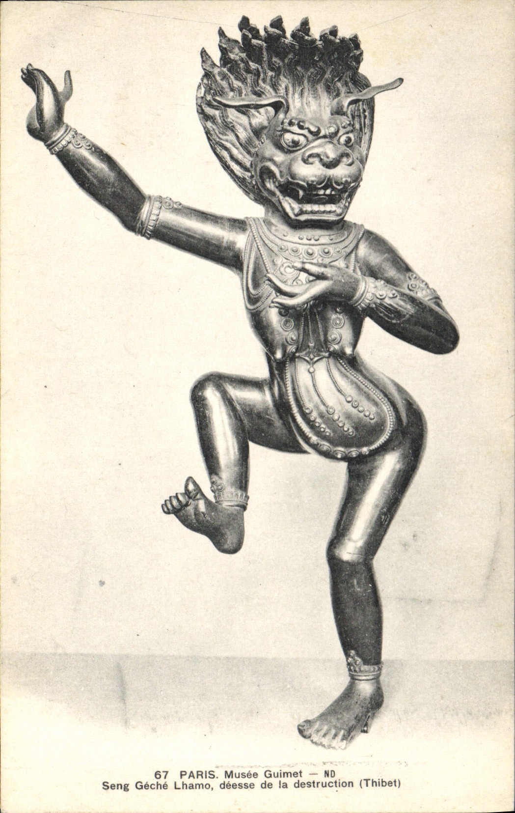 CPA Paris Musee Guimet Seng Geche Lhamo deesse de la destruction Thibet Tibet