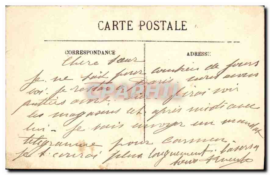 CPA Paris Caserne du Chateau d'Eau et la statue de la Republique  — Verso