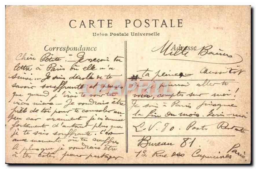 CPA Paris Arc de Triomphe du Carrousel  — Rückseite