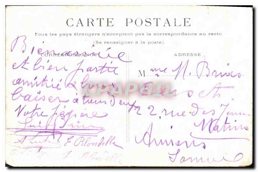 CPA Paris Cour du Carrousel  — Rückseite