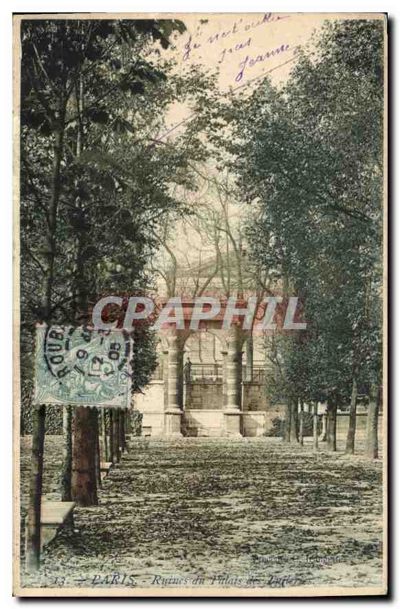 CPA Paris Ruines du Palais des Tuileries 