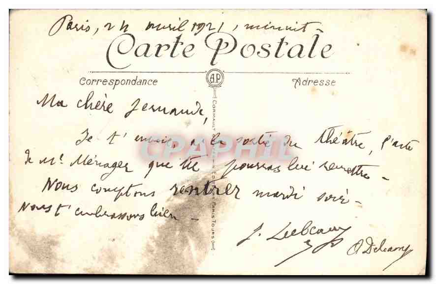 CPA Paris la Chambre des Deputes et le Pont de la Concorde Bateau — Verso