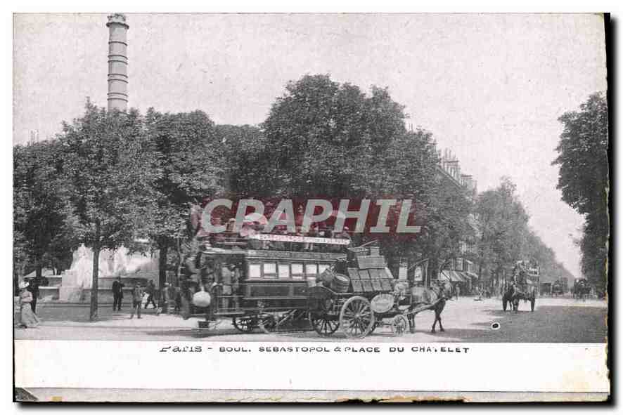 CPA Paris Boul Sebastopol et place du Chatelet 