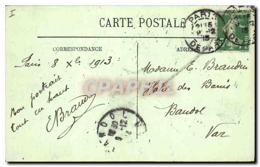 CPA Paris la place de la Bastille et la Colonne de Juillet  — Rückseite