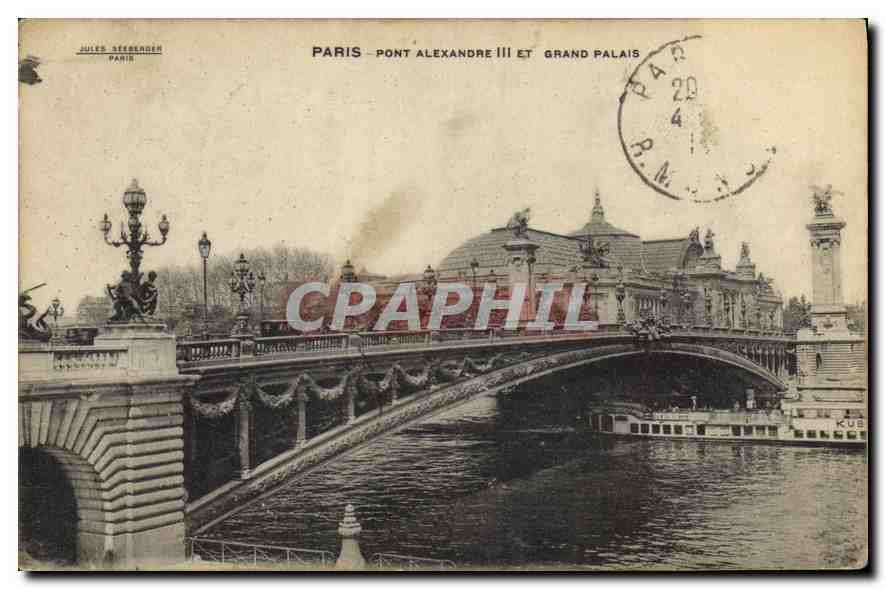 CPA Paris Pont Alexandre III et Grand Palais 