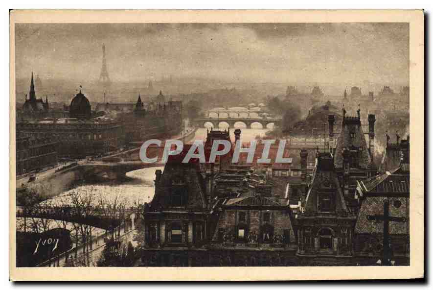 CPA Paris en Flanant vue panoramique de Paris Perspective des Sept Ponts 