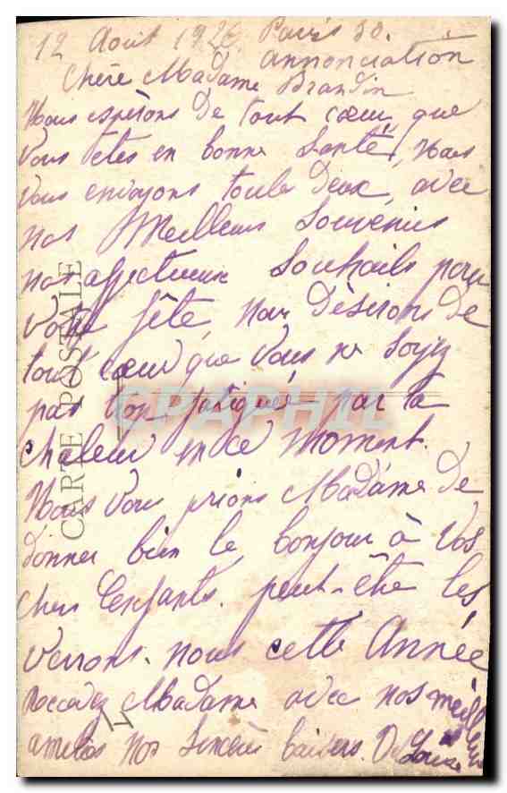 CPA Paris le Grand Palais  — Verso