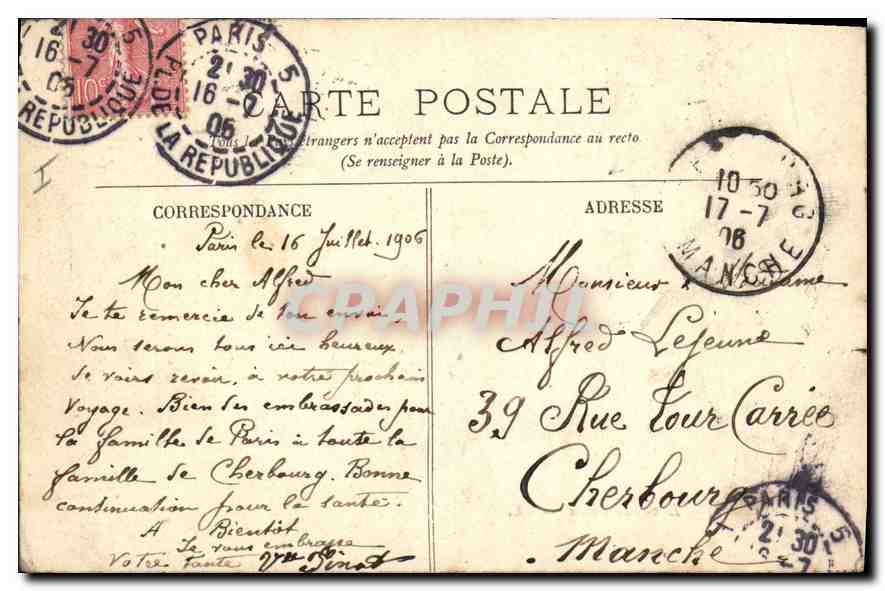 CPA Paris le Grand Palais  — Rückseite