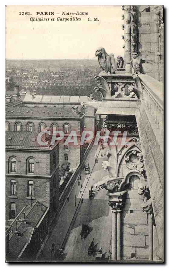 CPA Paris Notre Dame Chimeres et Gardouilles 